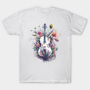 Nature's Symphony: Floral Violins and Rococo Elegance #2 T-Shirt